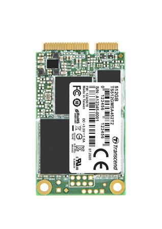 TRANSCEND MSA452T2 512GB Industrial 3K P/E SSD disk mSATA, SATA III 6Gb/s (3D TLC), 560MB/s R, 520MB/s W