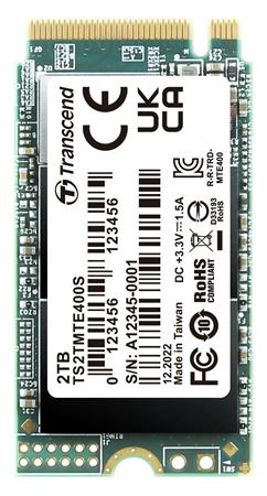 Transcend MTE400S 2TB SSD disk M.2 2242, NVMe PCIe Gen3 x4 2,000MB/s R 1,700MB/s W